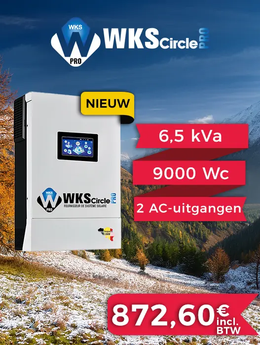 WKS Circle PRO 6,5 kVA Omvormer - Winter Nieuwigheid - 9000 Wp, 2 AC-uitgangen voor € 872,60 incl. BTW